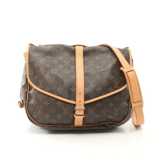 Louis Vuitton Saumur Shoulder Bag Leather Monogram Brown - Picture 1 of 7